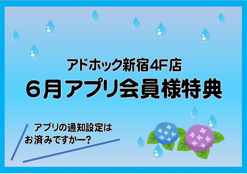 【新宿店4F】６月のアプリ会員様お買得情報！