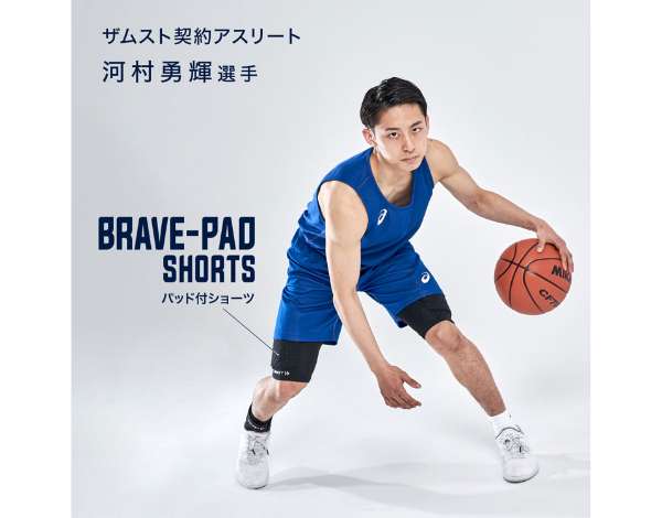 プレー中の激しいコンタクトによるダメージを軽減するパッド付