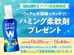 【大好評により終了しました】年末サービス企画！￥2,000以上お買い上げでハミング消臭柔軟剤プレゼント